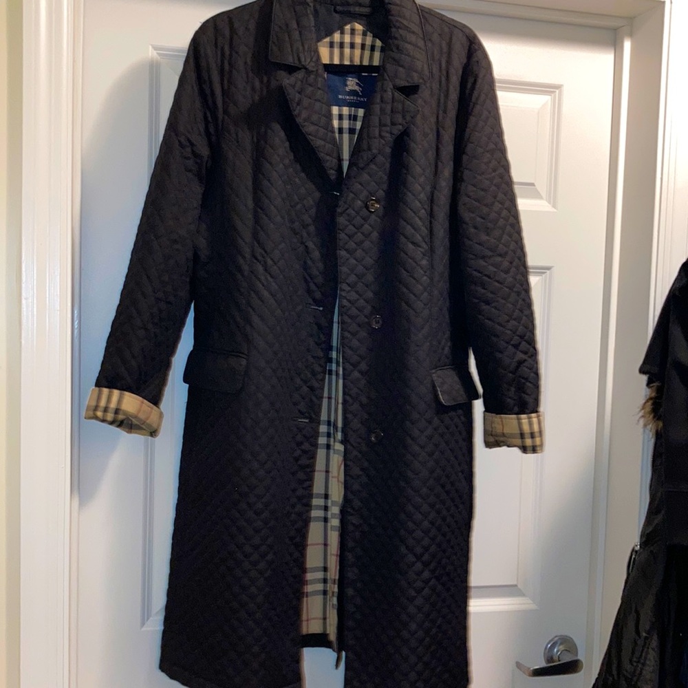 Burberry black full length trench coat